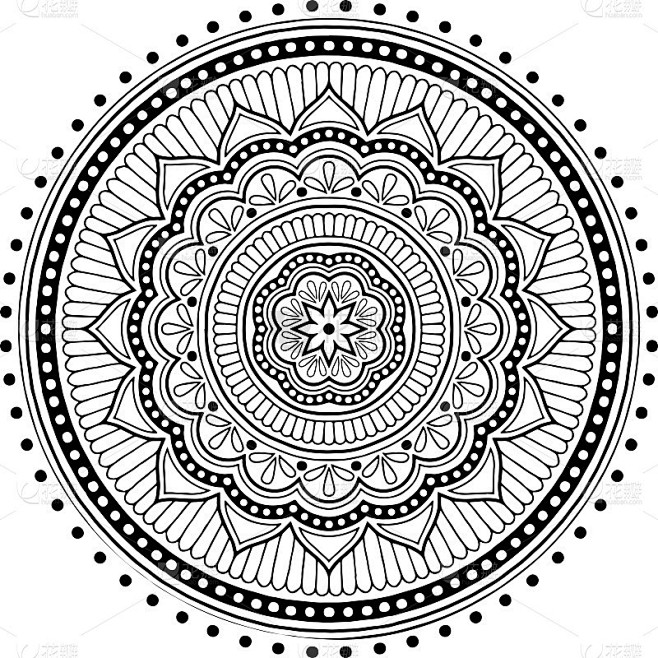Mandala pattern blac...