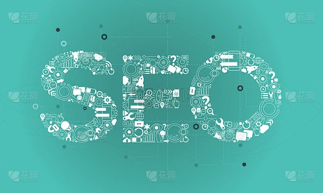 SEO sign capital letters. Letters made of small we