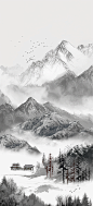 山水水墨高清背景4