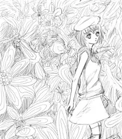 米尔德莉  的插画 给同人文画的人设……