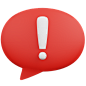 Chat Warning 3D Icon