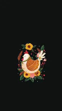 唯美田园风的Iphone/安卓插画手机壁纸图片