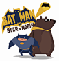#欣赏##GIF# Tumblr网友caleatkinson创作“蝙蝠侠与罗宾熊”动图漫画。图1-4，大战小丑；图5-8，大战企鹅人。