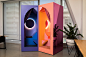 Eclipse Booths : Instagram hired Adi to design and build a pair of booths for their vertical video experience. The inspiration came after a recent viewing of a solar eclipse. Lit from behind, the round portion of the booth emits a soft, indirect light. Th