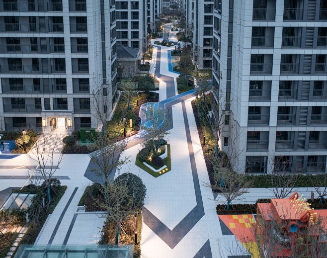 慈溪东原芳满庭 现代 住宅 大区景观 园...