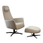 Valentina Set of Armchair with Swivel Base and Ottoman - Shop Dema online at Artemest