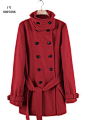 vintage古着日本孤品春季复古文艺廓型茧型毛呢大衣 热烈喜气红色-淘宝网