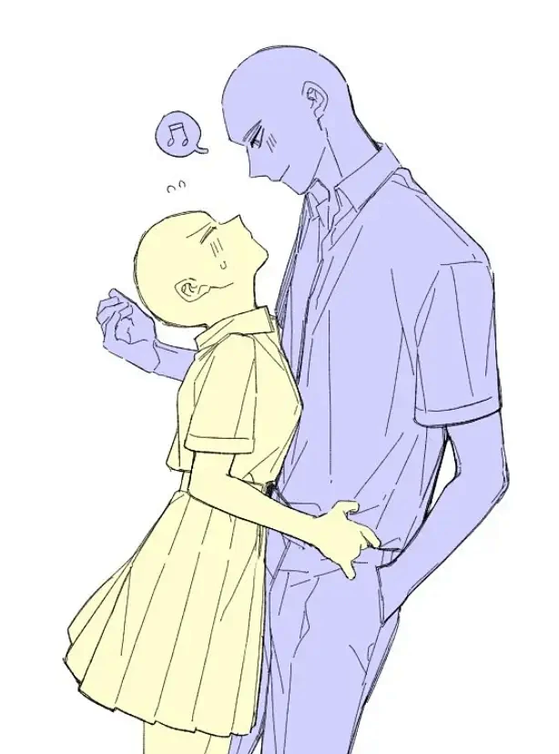 双人人模#参考#绘画#情侣 #双人#模板#cp 版权归作者所有，侵删-花瓣网