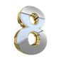 Gold_3D_number_8