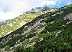 高塔特拉斯兹洛米什科娃山谷上方的山峰