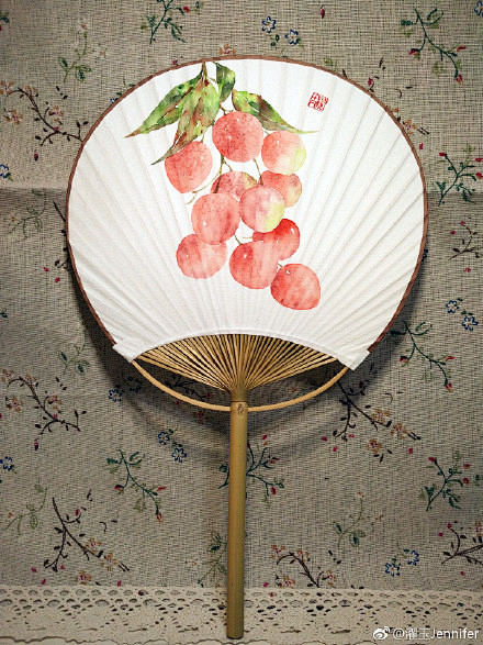 正反面都画上了呢好喜欢每日一水彩水彩手绘水彩古风水彩画扇面67