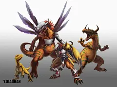 数码宝贝，童年的记忆，多图~-y.晓涵_数码兽，同人_涂鸦王国插画