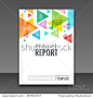 Cover report colorful triangle geometric prospectus design background, cover flyer magazine, brochure book cover template layout, vector illustration.