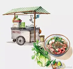 越南插画师“Lerin”的越南美食插画，看起来就很想吃，越南美食会有点酸辣，很是开胃。而这个插画师的作品，以浓淡深浅的色彩，细腻温柔的笔触栩栩如生的展现了越南美食的魅力。越南米线、肉粽还有虾饼，样样都是美味。 2洛阳·洛阳涧西区 ​​​​