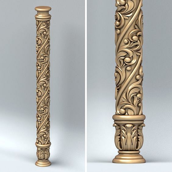 3d model carved colu...