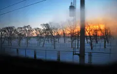2011年春节北京一百多天没有下雪~于是索性大年初一跑到东北去看雪~以为会很冷~结果完全出乎我意料~前往哈尔滨的火车上~早上预感到会有朝霞~预示整个旅程有个暖融融的开始~,减勒比海盗