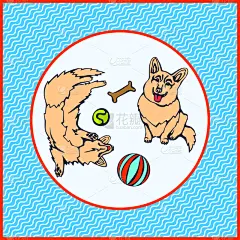 纺织品,背景,威尔士柯基犬,式样,绘画插图,墨水,壁纸,动物手,矢量,华丽的