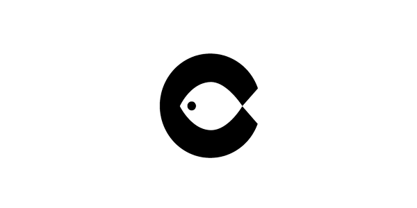 一组简单干净的鱼为元素的logo标志设计...