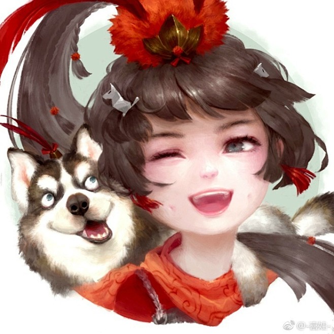 厚涂插画-喜娃