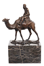 雕塑骆驼骑士仿古风格青铜雕塑青铜人物雕像 22 厘米