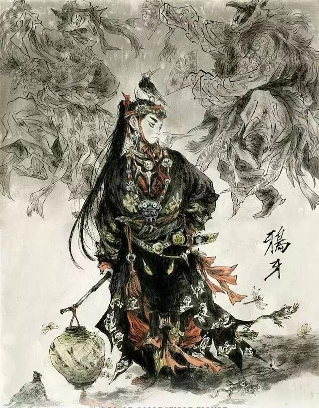 天才中国风插画少女早稻-野兽，每一件作品...