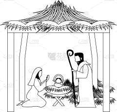 耶稣降生,旋转类游乐,动画片,传统,家庭,降临节,新生活,装饰