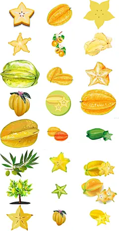 卡通杨桃免抠png透明素材打包