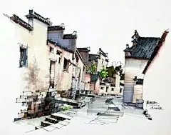 写生西递  作者丨卢国新