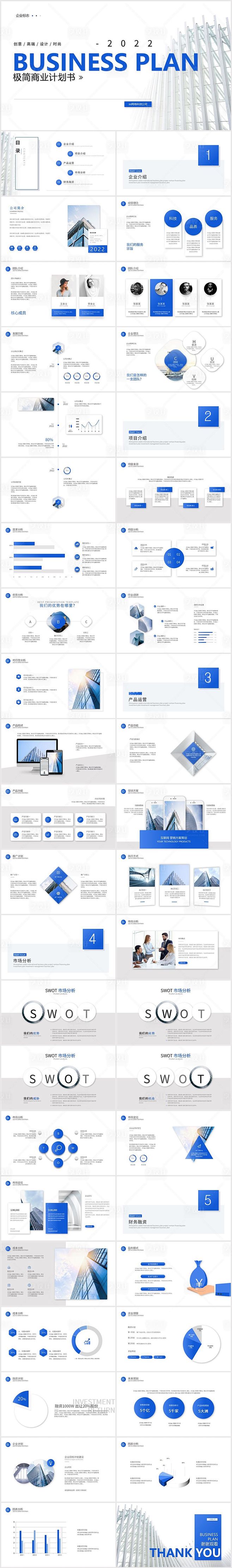 蓝色简约商业计划书公司介绍宣传PPT-源...