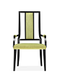 新中式风格 实木雕刻布艺软包时尚休闲椅 书房椅 餐椅定制 959-43 - 家居单品定制 - 图迈家居