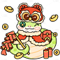蛇年春节可爱感Q版蛇描边插画元素