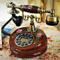 欧式复古创意实木老式电话机