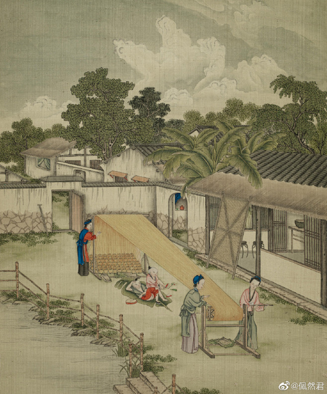 书法绘画 | 清耕织图册 耕织图题材始于南宋，描写性别分工的古代农业社会，男耕女织各司其职。#遇见艺术##书画# -花瓣网