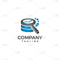 magnifying glass search database logo design