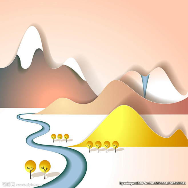山脉插画
