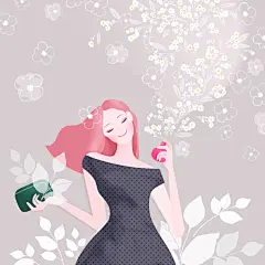 美容美妆彩妆手绘插画美女卡通人物护肤品广告海报设计素材psd-淘宝网