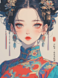 穿旗袍的女孩｜动漫头像｜新中式（附咒语）