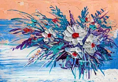 油画的花
