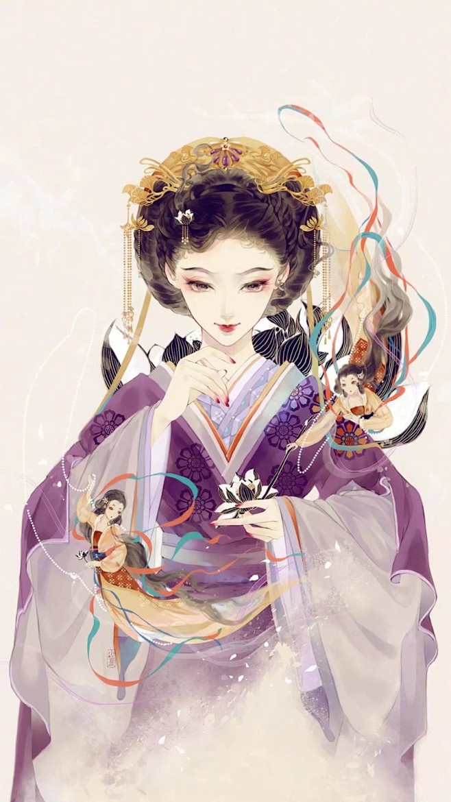 古风女人像头像人物手绘