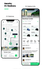 18屏电动汽车附近充电桩查找app界面设计ui套件html模板下载_颜格视觉