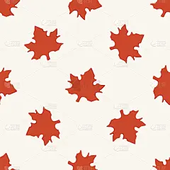 手绘花卉无缝图案与叶。