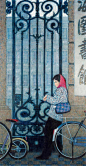 徐文华（1941--）1979年作《晨》，布面 油画，220.5×113cm，签名：WEN HUA。