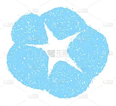 夏季主题橡胶邮票插图，夏季贺卡等|牵牛花