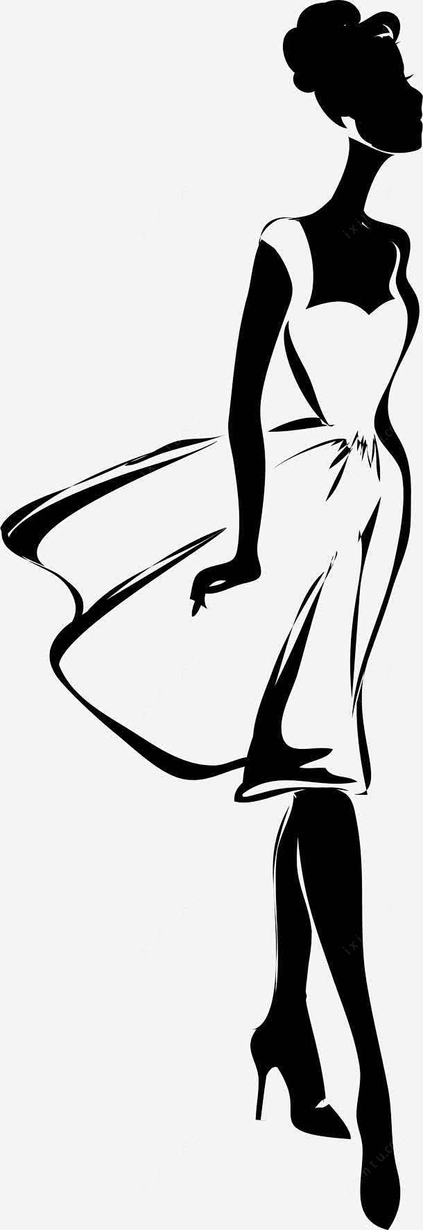 优雅女性图案png免抠素材_新图网 ht...