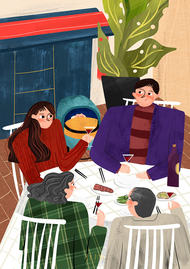 最幸福的还是一家人围在一起吃饭-PINK
