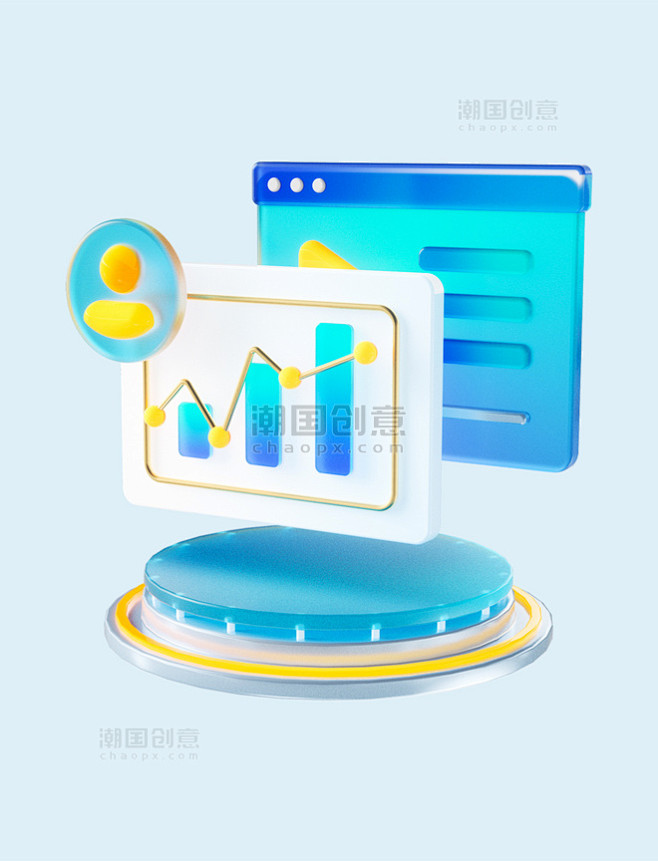 金融理财3D立体数据商务办公理财投资金融...