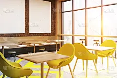 咖啡馆,侧面视角,单色图片,黄色,正餐宴会,自助餐,豪华酒店,新的,水平画幅