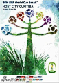 库里提巴：海报以南美特有的巴西杉属松树为原型，树枝衔接五颜六色的足球。乍一看上去，仿佛整座城市举着一个玻璃杯为世界杯而干杯。

库里蒂巴BRT是著名产物

这座城市安静而美丽，是第一批联合国宜居城市名单中的一员。库里蒂巴闻名于世的是城市规划，它最著名的产物对于大家来说一定不会陌生，就是BRT快速公交系统。