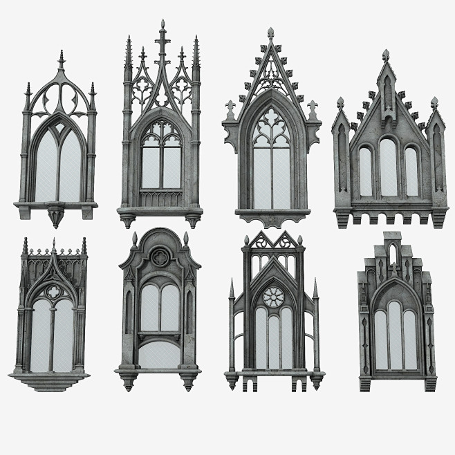 3D gothic windows ht...