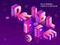 Hello dribbble !（2.5D) 设计 品牌 插图